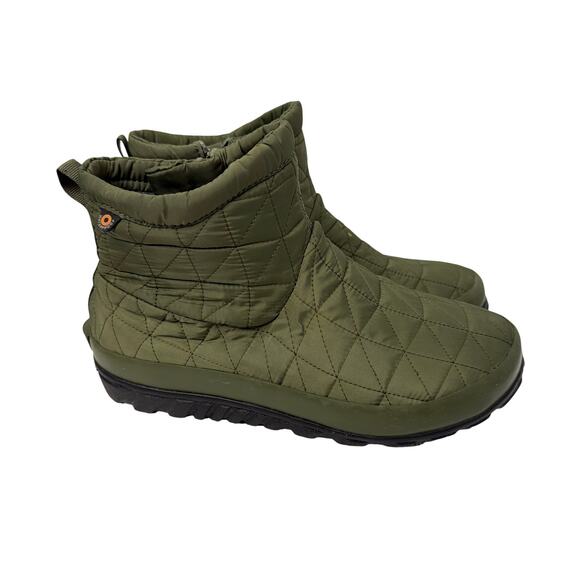 Bogs Shoes - Bogs Boots Womens Size 7 Snowday II Green Quilted Insulated Waterproof Ankle